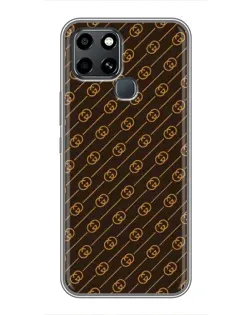 Чехол для Infinix Smart 6 с картинкой «Gucci — золотые диагонали»