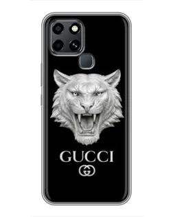 Чохол для Infinix Smart 6 з картинкою «Gucci — срібний лев»