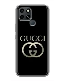 Чохол для Infinix Smart 6 з картинкою «Gucci — золото на чорному»