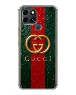 Чохол для Infinix Smart 6 з картинкою «Gucci — фірмова смуга та золото»