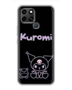 Чохол для Infinix Smart 6 з картинкою «Kuromi — чорний мінімалізм»