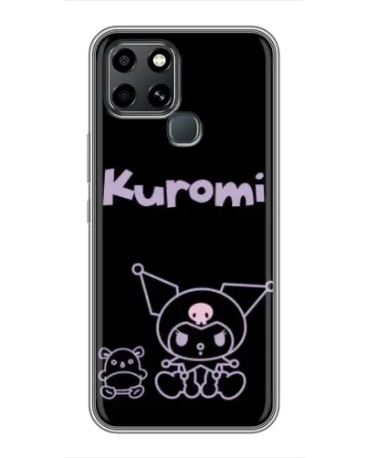 Чехол для Infinix Smart 6 с картинкой «Kuromi — черный минимализм»