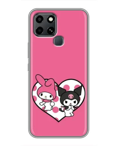 Чехол для Infinix Smart 6 с картинкой «Kuromi и My Melody»