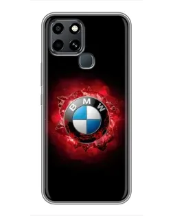Чехол для Infinix Smart 6 с картинкой «Логотип BMW — вспышка»