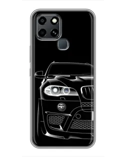 Чехол для Infinix Smart 6 с картинкой «Темный силуэт BMW»