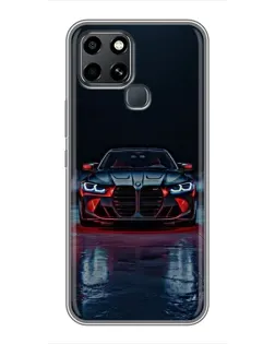 Чехол для Infinix Smart 6 с картинкой «BMW на мокрой дороге»