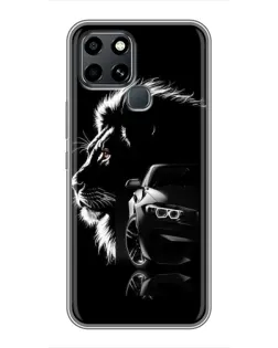 Чехол для Infinix Smart 6 с картинкой «BMW и лев»