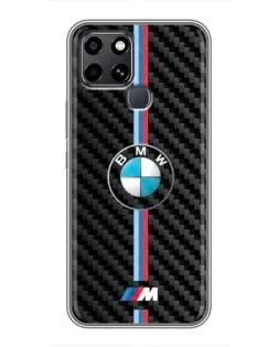 Чехол для Infinix Smart 6 с картинкой «Эмблема BMW и карбон»