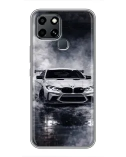 Чехол для Infinix Smart 6 с картинкой «BMW сквозь туман»