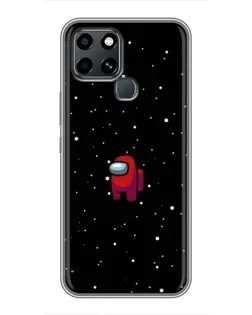Чехол для Infinix Smart 6 с картинкой «Красный Among Us»