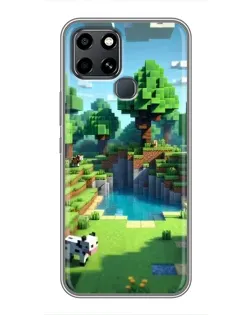 Чехол для Infinix Smart 6 с картинкой «Minecraft летний день»