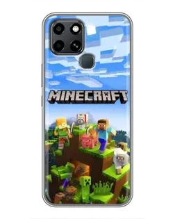 Чехол для Infinix Smart 6 с картинкой «Minecraft классический мир»