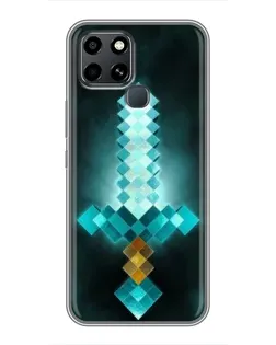 Чехол для Infinix Smart 6 с картинкой «Алмазный меч неон»