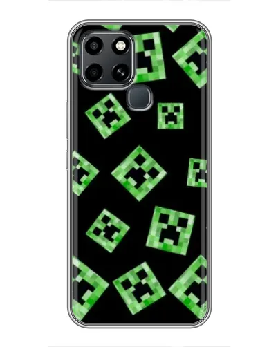 Чехол для Infinix Smart 6 с картинкой «Паттерн с криперами» Чехол для Infinix Smart 6 с картинкой «Паттерн с криперами»
