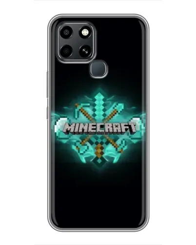 Чехол для Infinix Smart 6 с картинкой «Minecraft Diamond лого» Чехол для Infinix Smart 6 с картинкой «Minecraft Diamond лого»