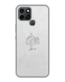 Чехол для Infinix Smart 6 с картинкой «Иоанна 3:16 Крест»