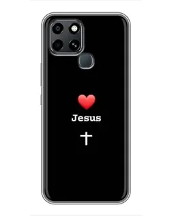 Чехол для Infinix Smart 6 с картинкой «Сердце - Jesus»