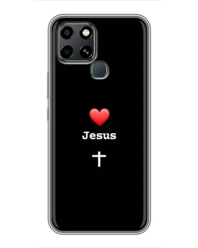 Чехол для Infinix Smart 6 с картинкой «Сердце - Jesus»