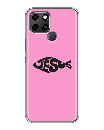 Чехол для Infinix Smart 6 с картинкой «Розовый символ  Jesus»