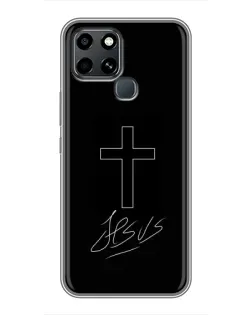 Чохол для Infinix Smart 6 з картинкою «Графічний хрест Jesus»
