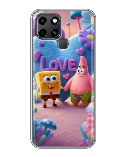 Чехол для Infinix Smart 6 с картинкой «Губка Боб Патрик»