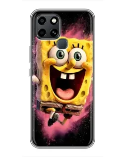 Чехол для Infinix Smart 6 с картинкой «Взрывной Спанч Боб»