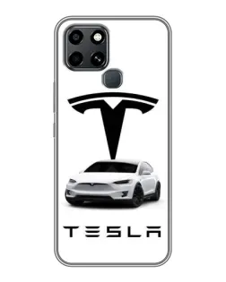 Чехол для Infinix Smart 6 с картинкой «Tesla White Style»