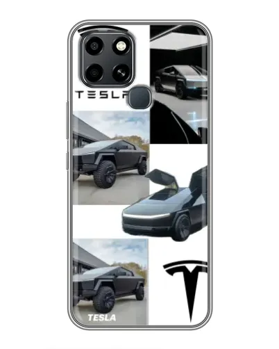 Чехол для Infinix Smart 6 с картинкой «Коллаж Cybertruck Tesla» Чехол для Infinix Smart 6 с картинкой «Коллаж Cybertruck Tesla»