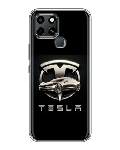 Чехол для Infinix Smart 6 с картинкой «Tesla — серебристое авто» Чехол для Infinix Smart 6 с картинкой «Tesla — серебристое авто»
