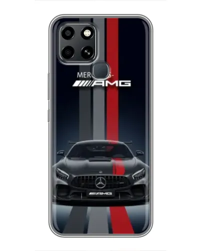Чехол для Infinix Smart 6 с картинкой «Mercedes — белый карбон»