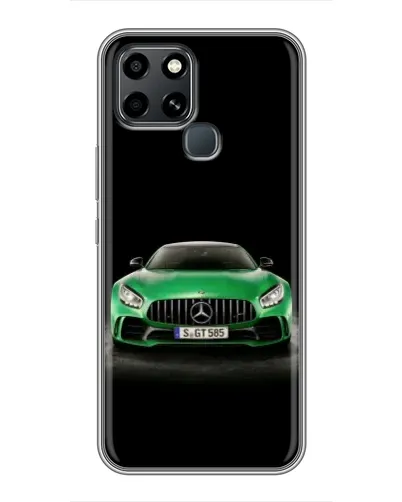 Чехол для Infinix Smart 6 с картинкой «Mercedes — неоновый лого»