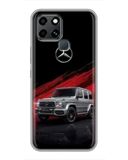 Чехол для Infinix Smart 6 с картинкой «Mercedes G-Class красный»