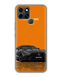 Чехол для Infinix Smart 6 с картинкой «Оранжевый Mercedes AMG»