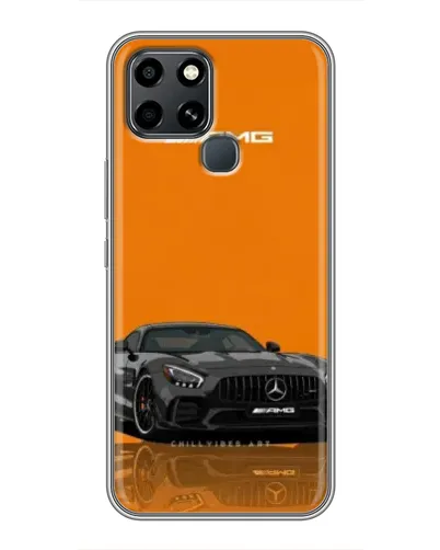 Чехол для Infinix Smart 6 с картинкой «Оранжевый Mercedes AMG»
