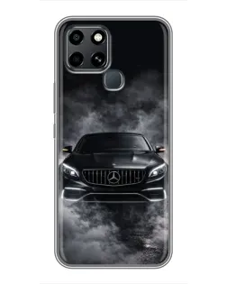 Чехол для Infinix Smart 6 с картинкой «Mercedes в дыму»