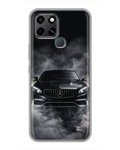 Чехол для Infinix Smart 6 с картинкой «Mercedes в дыму»