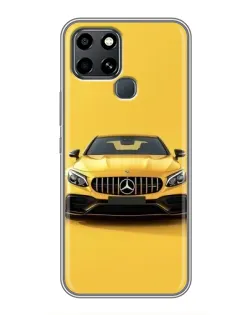 Чехол для Infinix Smart 6 с картинкой «Желтый Mercedes GT»