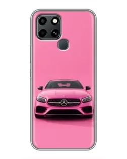 Чохол для Infinix Smart 6 з картинкою «Рожевий Mercedes AMG»