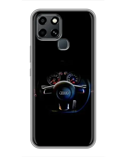 Чехол для Infinix Smart 6 с картинкой «Салон Audi — руль»