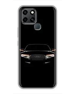 Чехол для Infinix Smart 6 с картинкой «Audi — ночной контур»