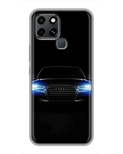 Чехол для Infinix Smart 6 с картинкой «Audi в неоне»