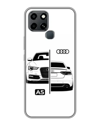 Чехол для Infinix Smart 6 с картинкой «Audi — контрастный дизайн»