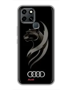 Чехол для Infinix Smart 6 с картинкой «Графика — пантера и Audi»