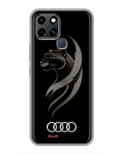 Чехол для Infinix Smart 6 с картинкой «Графика — пантера и Audi»