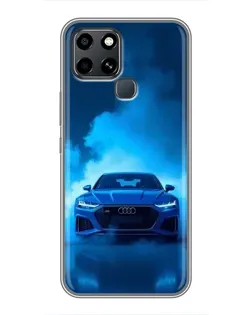 Чехол для Infinix Smart 6 с картинкой «Audi — голубая энергия»