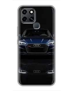 Чехол для Infinix Smart 6 с картинкой «Audi — ночное отражение»