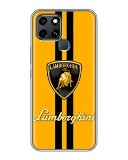 Чохол для Infinix Smart 6 з картинкою «Lamborghini Stripe жовтий»