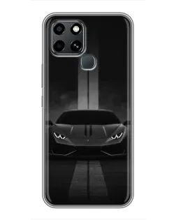 Чехол для Infinix Smart 6 с картинкой «Lamborghini симметрия дорог»