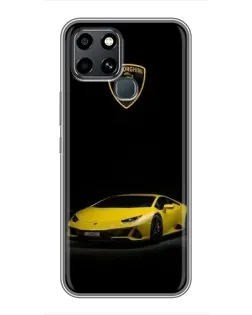 Чехол для Infinix Smart 6 с картинкой «Lamborghini желтый акцент»