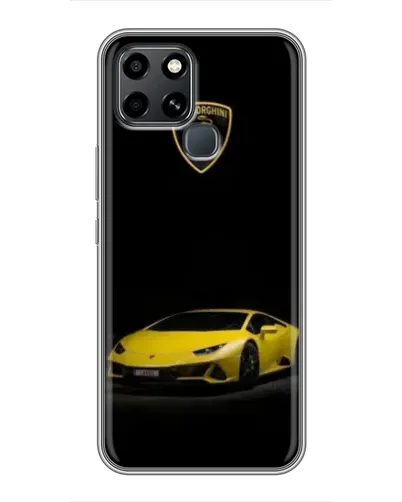 Чехол для Infinix Smart 6 с картинкой «Lamborghini желтый акцент»